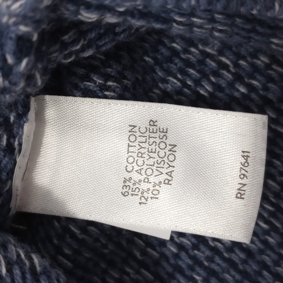 J. Jill Pure Jill Womens Pullover Sz S Blue Funnel Neck Tunic Pocket Knit Cotton - Picture 5 of 9